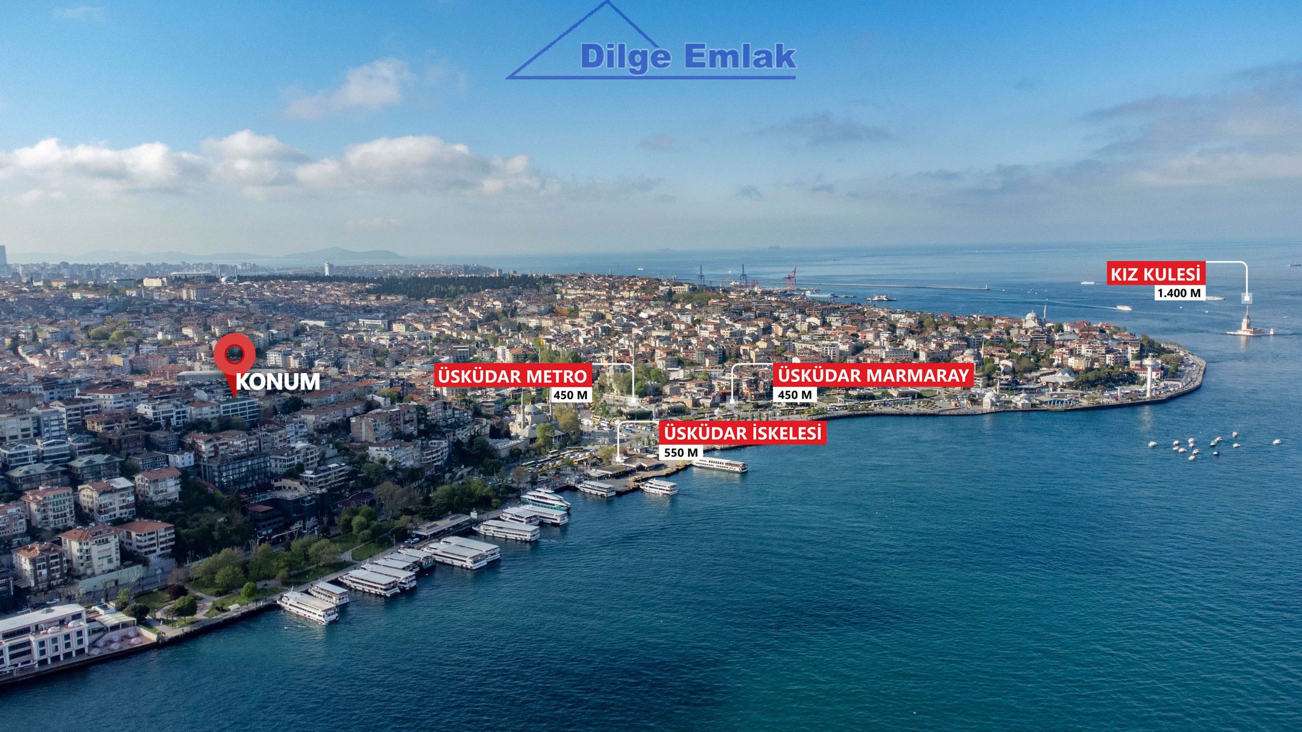 Üsküdar Sultantepe Lebiderya Deniz Manz. 3+1 Sıfır otoparklı Satılık Daire